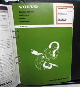 1982-1991 Volvo 700/900 Service Shop Repair Manuals 0 00-09 Repair & Maintenance