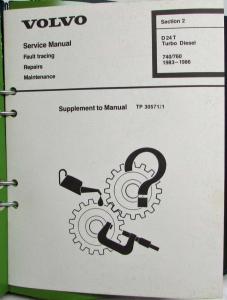 1983-1992 Volvo 700/900 Service Shop Repair Manuals 2 20-29 Diesel Engines