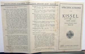 1929 Kissel White Eagle Model 126 Deluxe Straight Eight Specs Sales Folder Orig