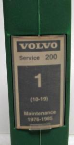 1976-1985 Volvo 200 Service Shop Repair Manuals - 1 10-19 Maintenance