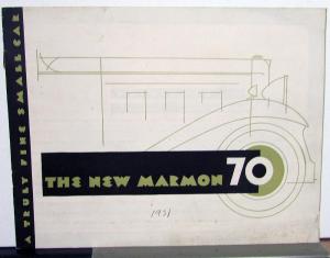 1931 Marmon 70 Straight Eight Sedan Coupe Victoria Sale Brochure Original