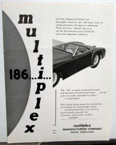 1953 1954 Multiplex 186 Sports Car Sale Brochure Folder Sport Coupe & Open Sport