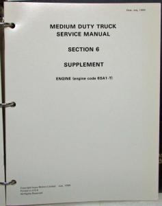1989 Isuzu Medium Duty Steel Tilt Cab Truck Service Shop Repair Manuals