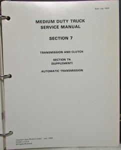 1989 Isuzu Medium Duty Steel Tilt Cab Truck Service Shop Repair Manuals