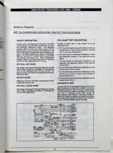 1990-1998 Isuzu Airbags Service Shop Repair Manual Student Guide