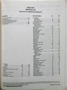 1991 Isuzu Impulse Electrical Troubleshooting Manual