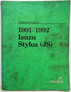 1991/1992 Isuzu Stylus Service Shop Repair Manual