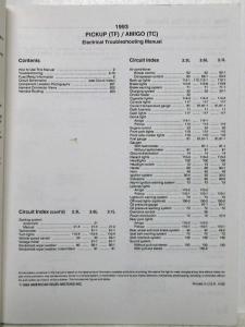 1993 Isuzu Pickup and Amigo Electrical Troubleshooting Manual