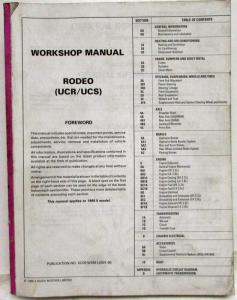 1995 1/2 Isuzu Rodeo Service Shop Repair Manual
