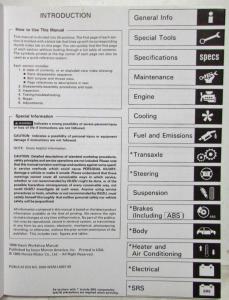 1996 Isuzu Oasis Service Shop Repair Manual