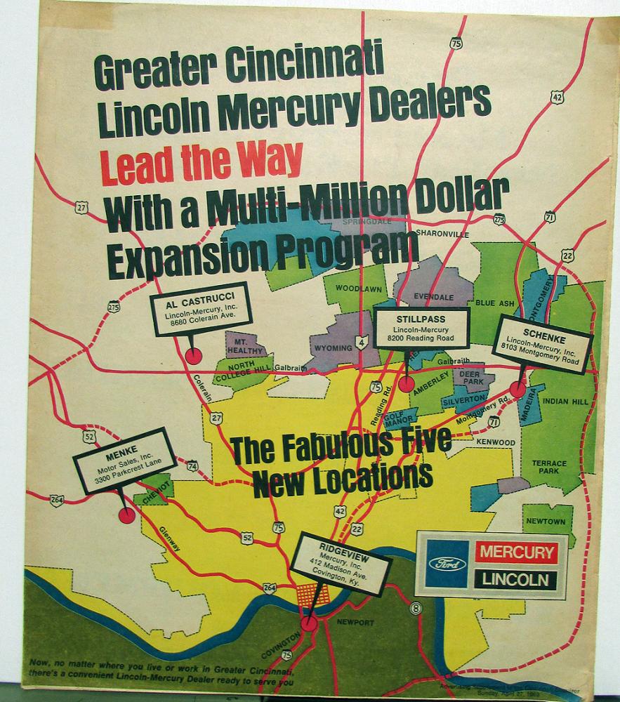 1969 Lincoln Mercury Dealers Cincinnati Newspaper Insert Hawaii Vacation