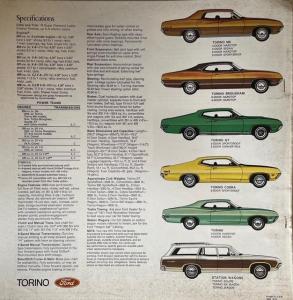 1971 Ford Torino 500 GT Cobra Brougham Dealer Sales Brochure Large Original