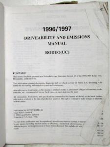 1996-1997 Isuzu Rodeo Driveability and Emissions Manual