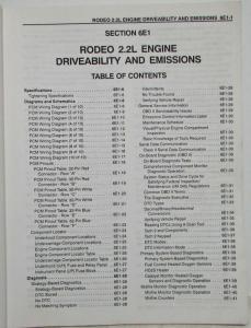 1998 Isuzu Rodeo Driveability and Emissions Manual