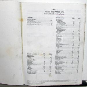 2000 Isuzu Rodeo and Amigo Electrical Troubleshooting Manual