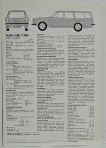 1968 Volvo 145 Tri-Fold Sales Brochure - German Text