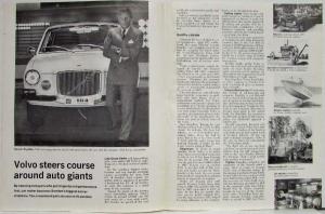 1968 Volvo Steers Course Around Auto Giants Business Week Article Reprint