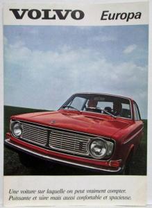 1970 Volvo Europa Sales Brochure - French Text