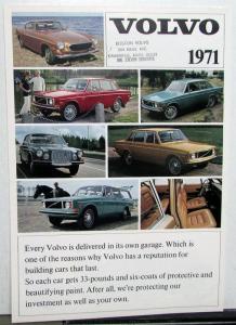 1971 Volvo 164 142 144 145 1800E Upholstery and Paint Colors Tri-fold Brochure