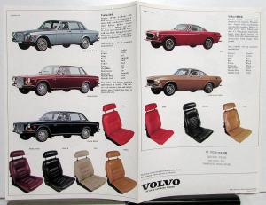 1971 Volvo 164 142 144 145 1800E Upholstery and Paint Colors Tri-fold Brochure