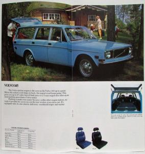 1972 Volvo 164 142/144 145 1800E & ES Upholstery & Paint Colors Brochure/Mailer