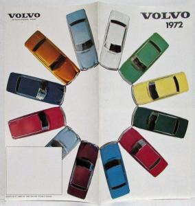 1972 Volvo 164 142/144 145 1800E & ES Upholstery & Paint Colors Brochure/Mailer