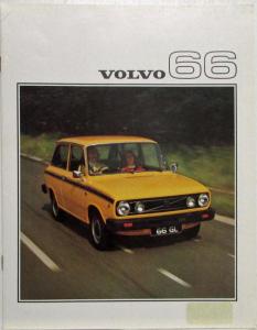 1976 Volvo 66 Yellow and Black Car on Cover Sales Brochure - UK Market