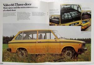 1976 Volvo 66 Yellow and Black Car on Cover Sales Brochure - UK Market