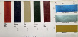 1977 Volvo DuPont Paint Chips