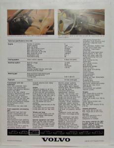 1977 Volvo 343 Spec Sheet