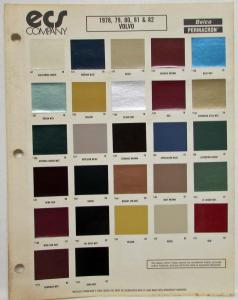 1978-1982 Volvo ECS Company Belco Permacron Paint Chips