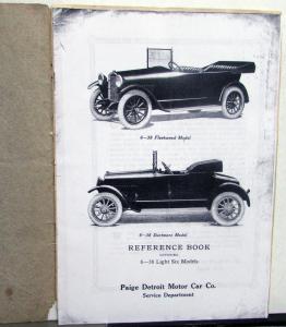 1916 Paige Detroit Model H2 6-38 Car Reference Book Owners Manual Original