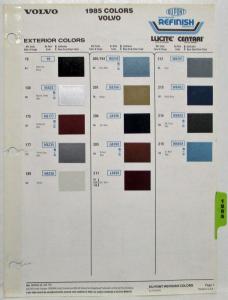 1985 Volvo DuPont Paint Chips
