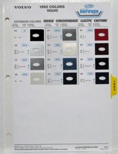 1992 Volvo DuPont Paint Chips