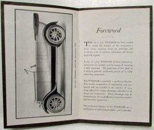 1924-1928 Windsor 10-15 HP Sales Brochure - 4-Seater Coupe Chassis 2-Seater