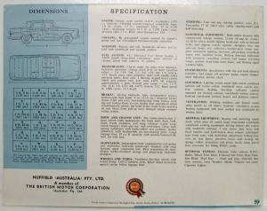 1959 Wolseley 1560 New Italian Line Sales Folder - Australian Market