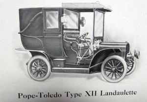 1906 Pope Toledo Type XII Landaulette Sales Folder Specifications Original