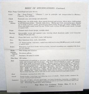 1906 Pope Toledo Type XII Landaulette Sales Folder Specifications Original