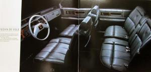 1986 Cadillac DeVille Fleetwood 75 Limo Specs Features Sales Brochure Oversized