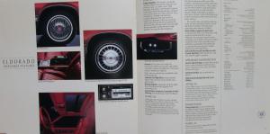 1986 Cadillac Eldorado Specifications Features Sales Brochure Oversize Original