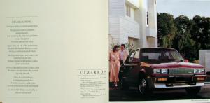 1986 Cadillac Cimarron Specifications Features Sales Brochure Oversize Original
