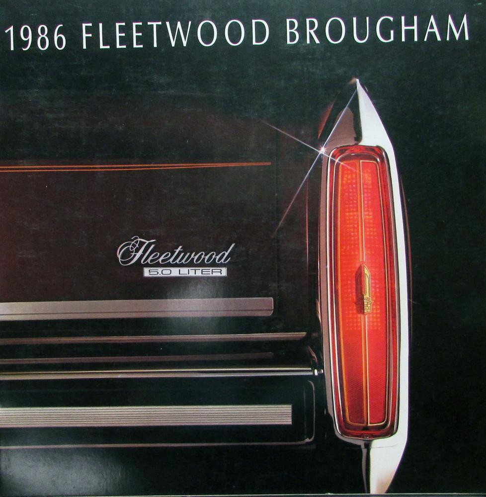 1986 Cadillac Fleetwood Brougham Specifications Features Sales Brochure Oversize