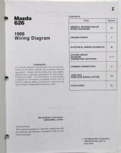 1998 Mazda 626 Electrical Wiring Diagram Manual