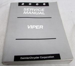2006 Dodge Viper Dealer Service Shop Manual Repair Procedures Original