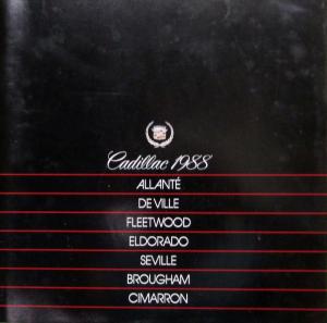 1988 Cadillac Allante Eldorado Brougham Cimmaron DeVille Seville Sale Brochur XL