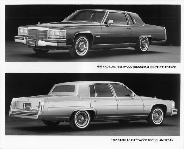 1982 Cadillac Fleetwood Brougham Coupe D'Elegance and Sedan Press Photo 0181