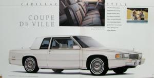 1989 Cadillac Fleetwood DeVille Allante Seville Eldorado Brougham Sales Brochure