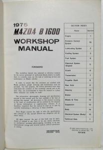 1975 Mazda B1600 Service Shop Repair Manual