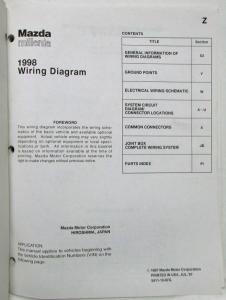 1998 Mazda Millenia Electrical Wiring Diagram