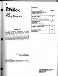 1998 Mazda B-Series Pickup Truck Electrical Wiring Diagram